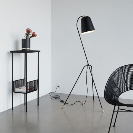 Petite console métal noir design avec porte revue - Dani