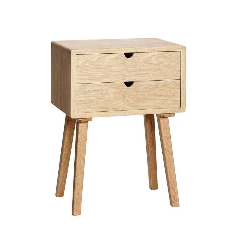 Table de chevet en bois 2 tiroirs - Sine 