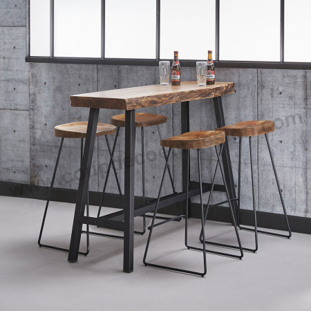 Tabouret de bar, Alma-bois de frêne noir et acier