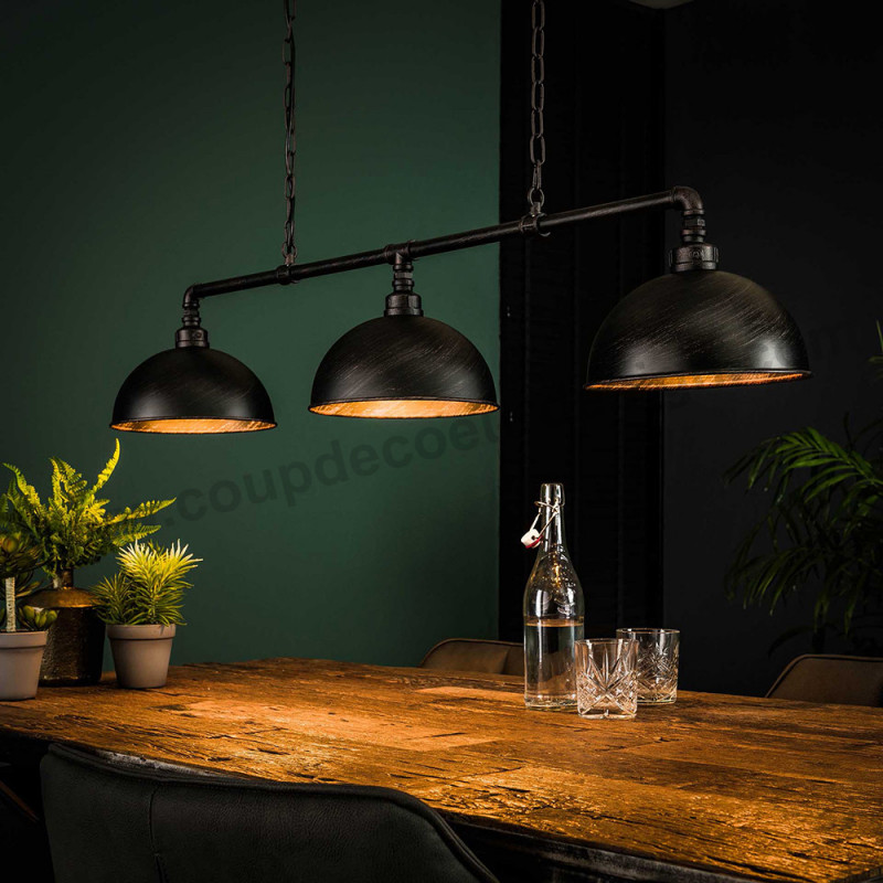 Lustre style industriel métal noir - Tub 