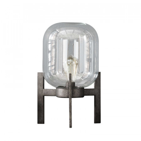 Lampe en verre sur pied métal style industriel - Hal