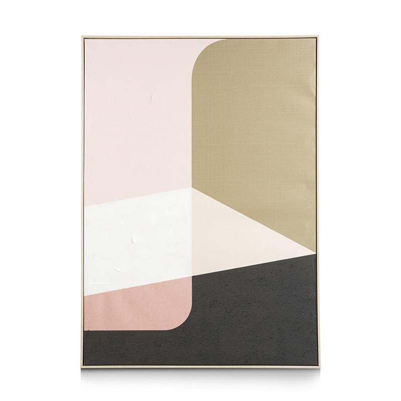 Tableau Peinture Abstraite Rose Et Beige Sur Cdc Design