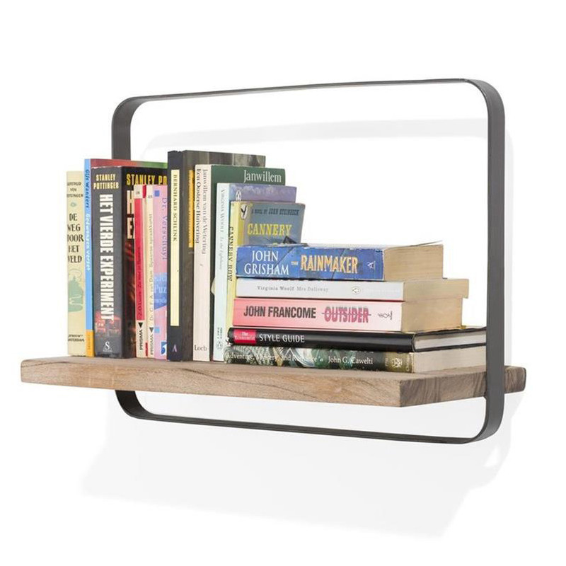 Etagère murale métal et bois industriel - Rosetta 