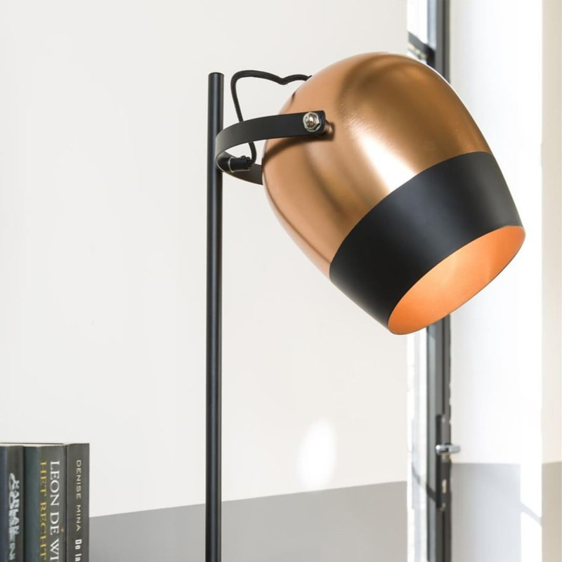 Lampe design cuivre et métal noir - Rick