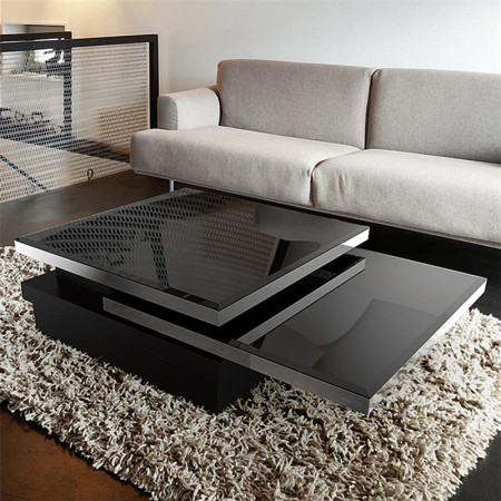 Table basse noire modulable design - Somb 