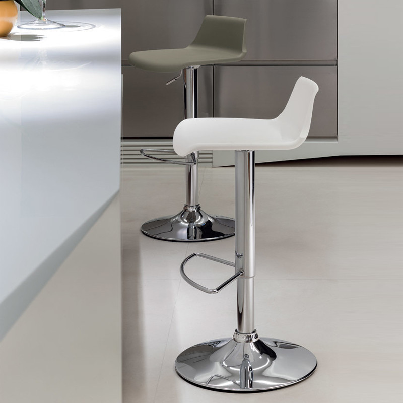 Tabouret de bar taupe design réglable et pivotant - Toy 