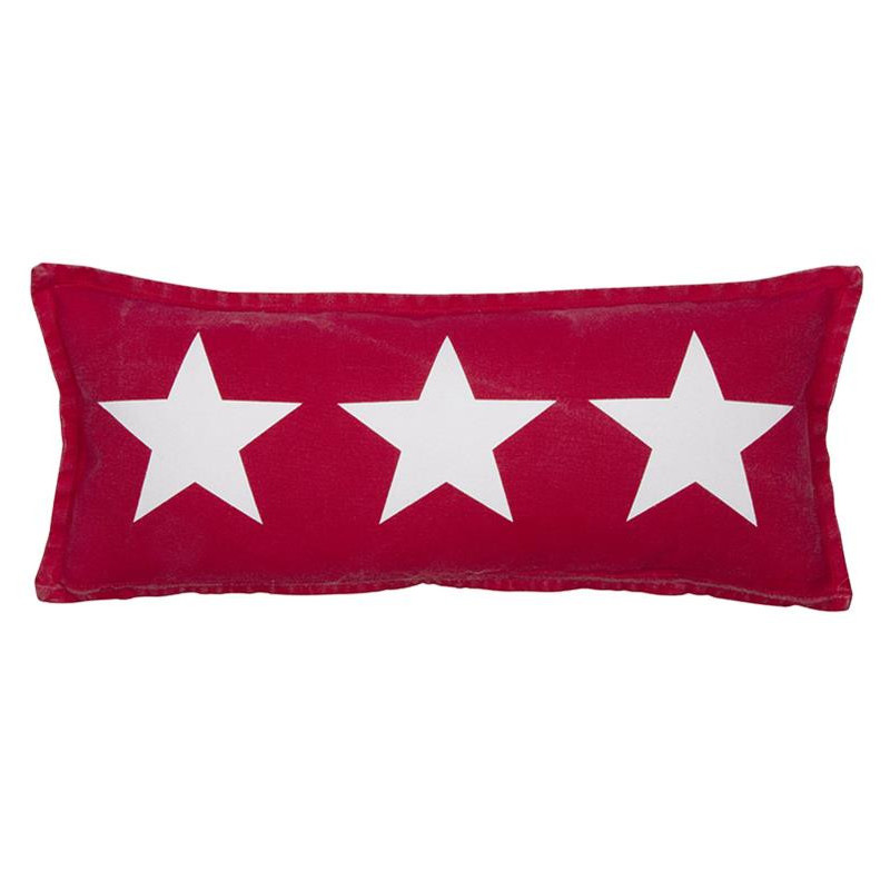 Coussin rouge avec étoiles blanches - Starship 