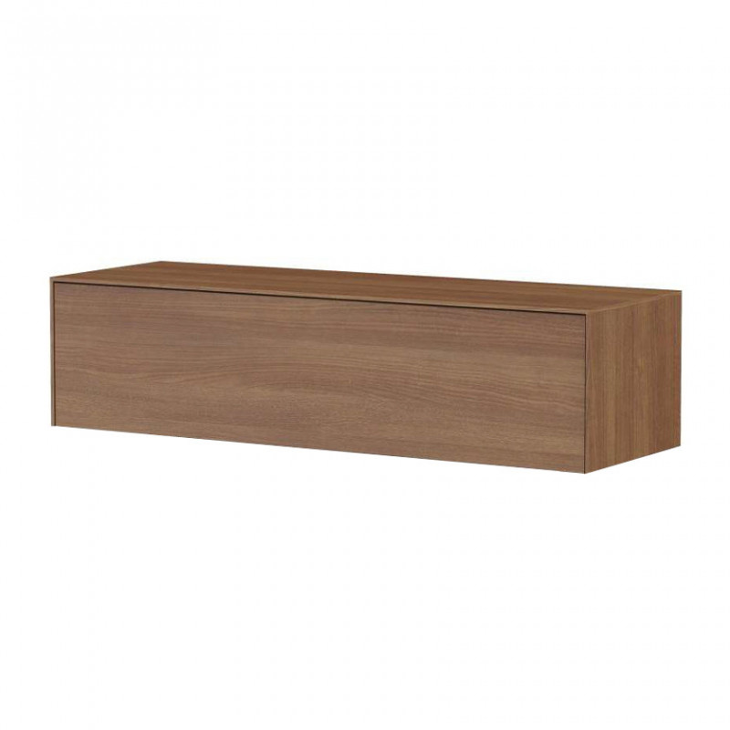 Meuble TV suspendu en bois couleur noyer 120cm - Nature