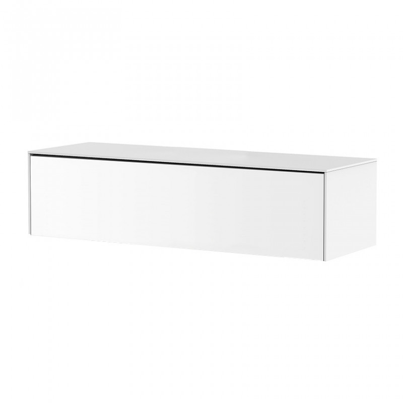 Meuble TV suspendu blanc 120cm - Pure