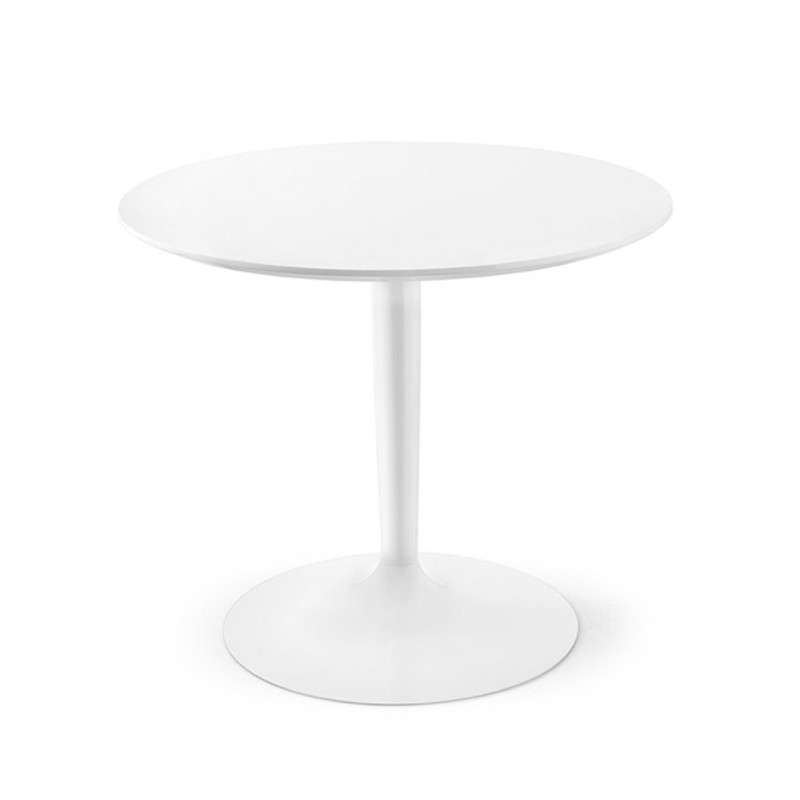 Table ronde blanche design pied central Connubia - Planet 