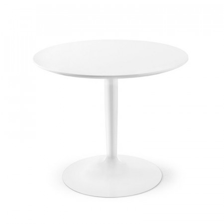 Table ronde blanche design pied central Connubia - Planet 