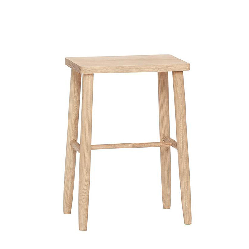 Tabouret bois assise rectangulaire Hubsch - Sine 