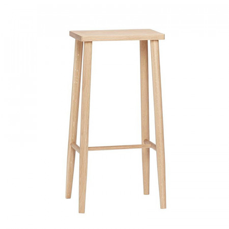 Tabouret de bar bois assise rectangulaire Hubsch - Sine 