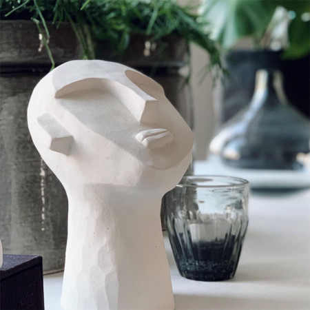 Sculpture visage abstrait blanc Bloomingville - Arty