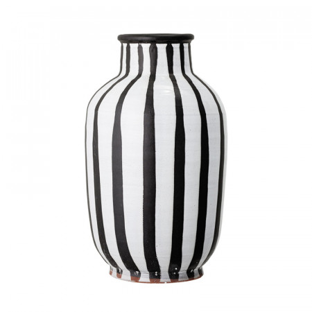 Grand vase déco à poser au sol noir et blanc Bloomingville - Schila 
