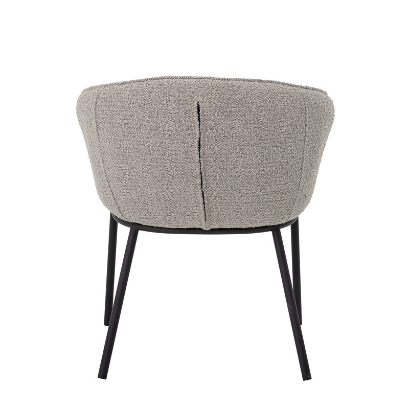 Chaise de salle à manger design laine bouclé avec accoudoirs - Cortone 