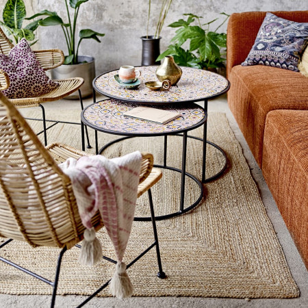 Fauteuil en rotin naturel design avec accoudoirs Bloomingville - Lena