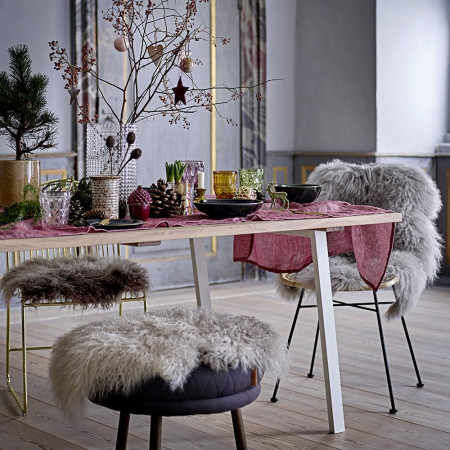 Tapis fourrure taupe Bloomingville 90x50 - Lamby