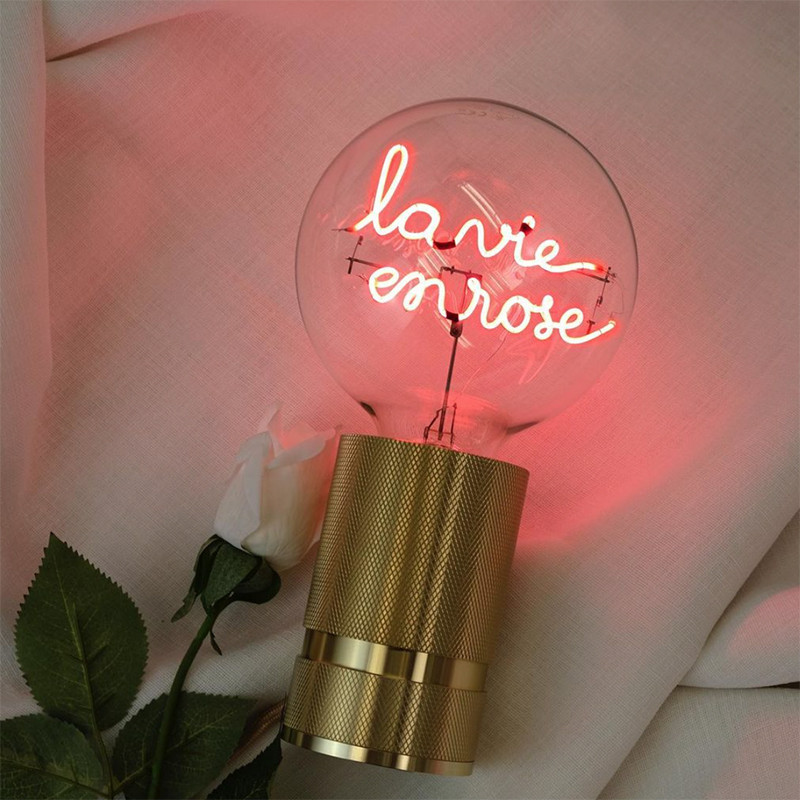 Ampoule led design déco message La vie en rose CDC Design