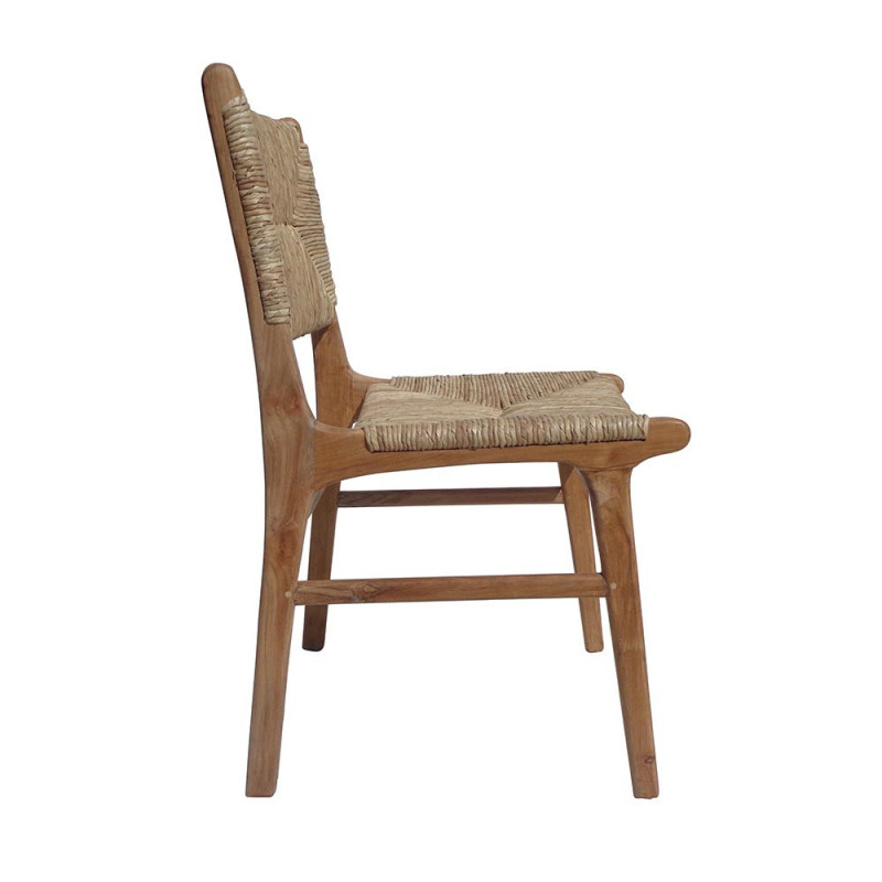 Chaise en bois et paille design - Creti
