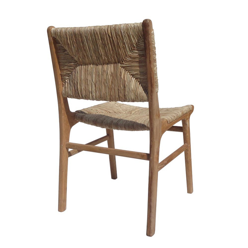 Chaise en bois et paille design - Creti 
