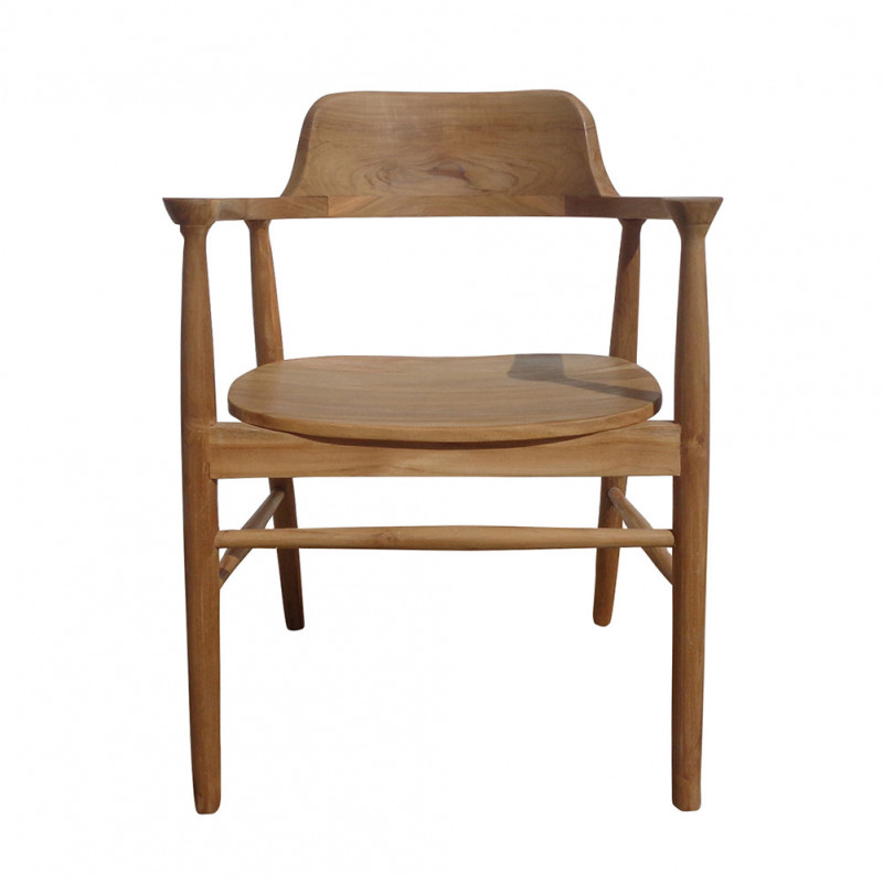 Chaise en bois naturel californienne avec accoudoirs - Mia 
