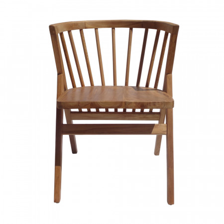 Chaise design à barreaux en bois avec accoudoirs - Lenny 