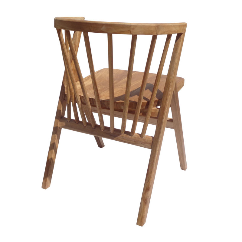 Chaise design à barreaux en bois avec accoudoirs - Lenny 