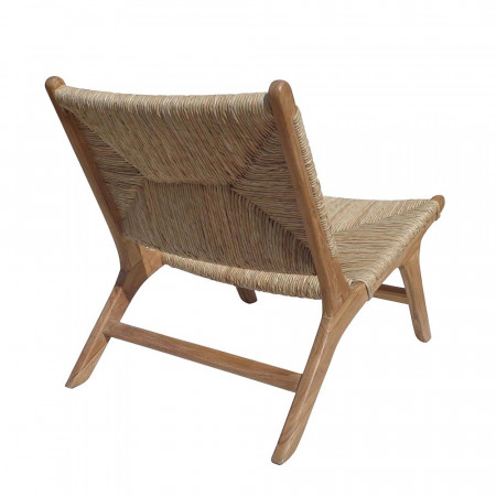 Fauteuil bas design en bois et fibre naturel - Creti 