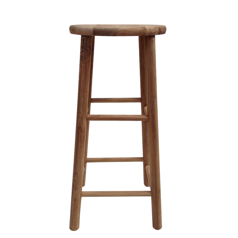 Tabouret de bar bois de teck sans dossier - Camp 