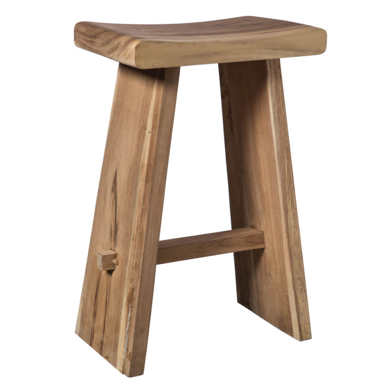 Tabouret de bar bois brut design sans dossier - Faro 