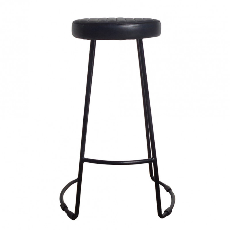 Tabouret de bar industriel vintage noir sans dossier - Nist 