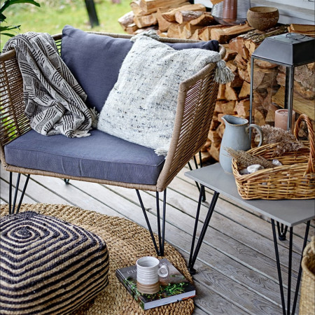 Fauteuil de jardin gris design confortable Bloomingville - Forest