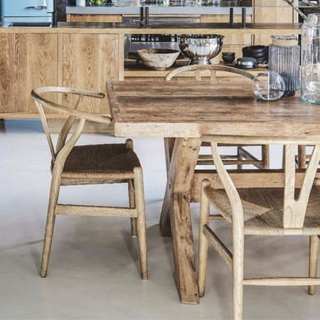 Chaise wishbone bois naturel - Weg