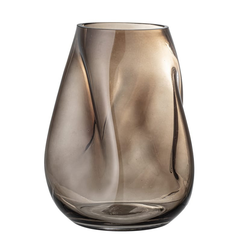 Vase en verre design torsadé marron - Ingolf 