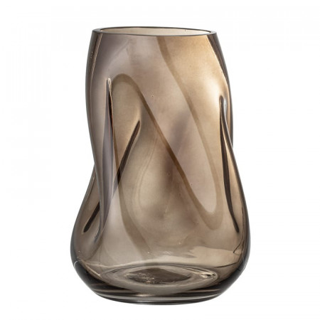 Vase en verre design torsadé marron - Ingolf 