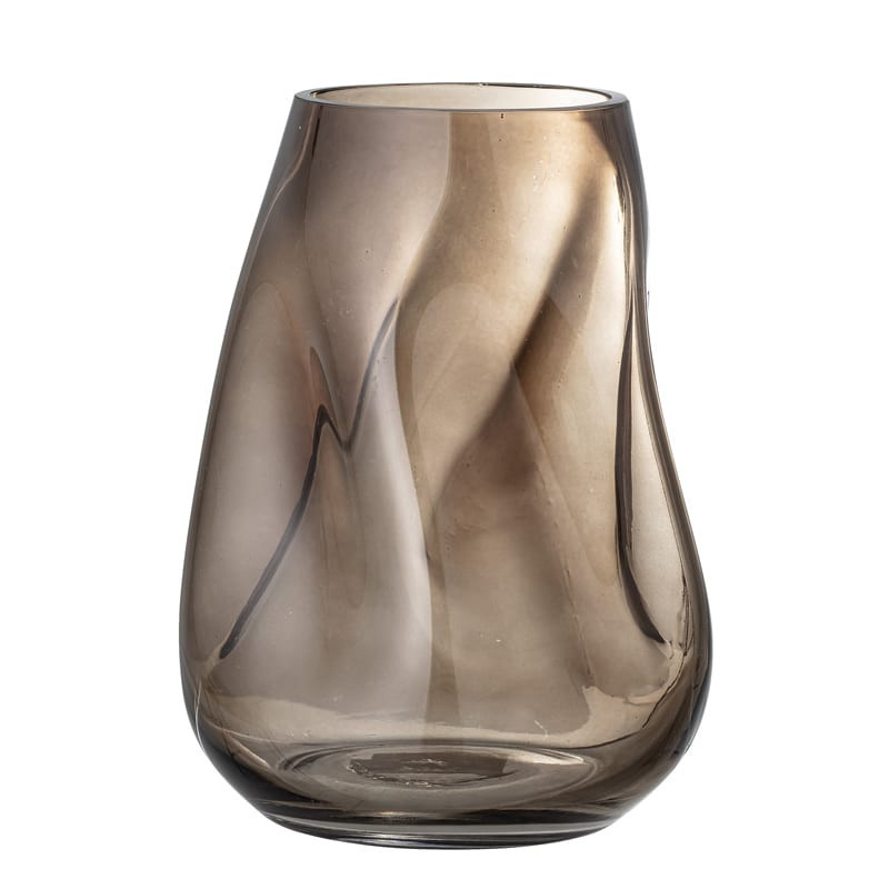 Vase en verre design torsadé marron - Ingolf 