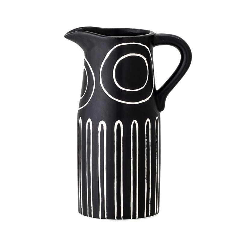 Vase noir pichet motifs ethniques - Troy 