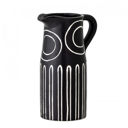 Vase noir pichet motifs ethniques - Troy 