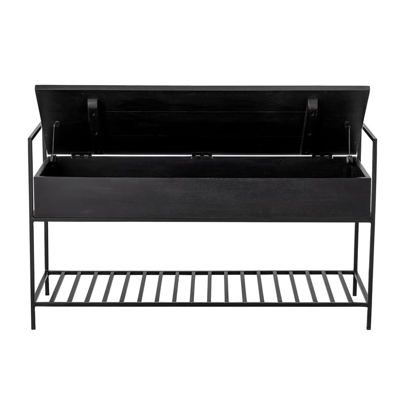 Banc coffre de rangement noir bois sur Coup de Cœur Design