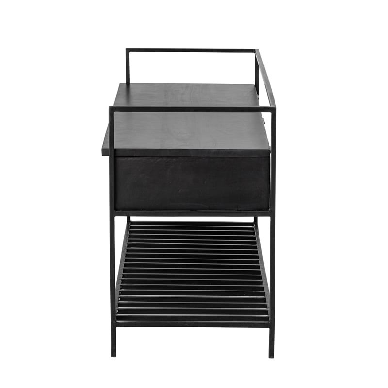 Banc avec espace de rangement / Coffre Cikarang 08, Couleur : Noir