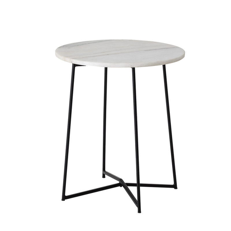 Table d'appoint en marbre blanc et métal - Bagio