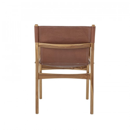 Chaise design cuir marron et bois Bloomingville - Ollie 