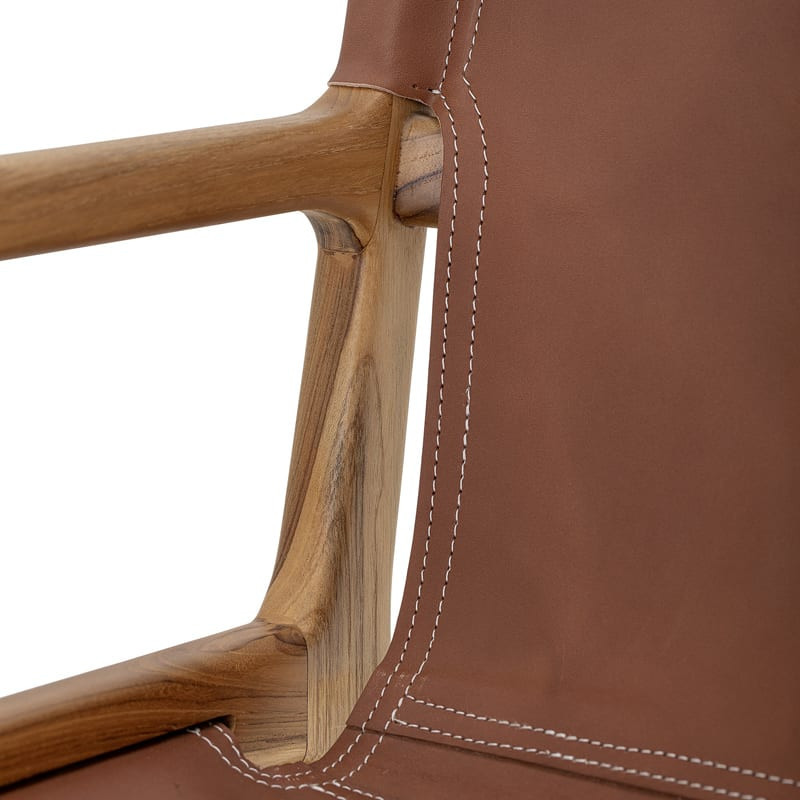 Chaise design cuir marron et bois Bloomingville - Ollie 