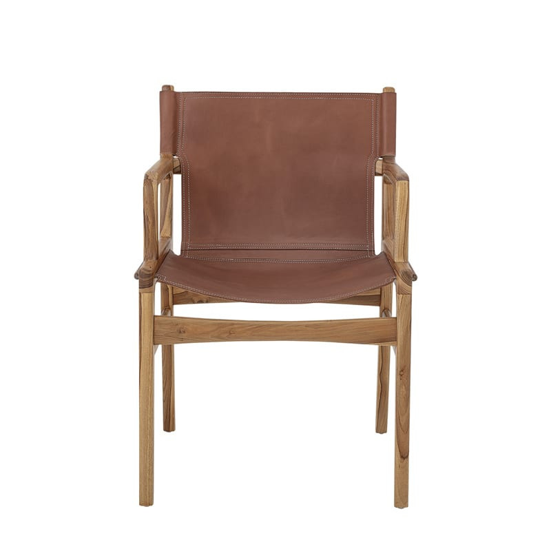 Chaise design cuir marron et bois Bloomingville - Ollie 