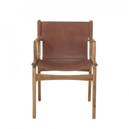 Chaise design cuir marron et bois Bloomingville - Ollie 