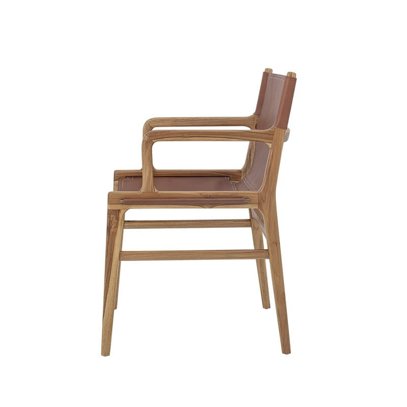 Chaise design cuir marron et bois Bloomingville - Ollie 