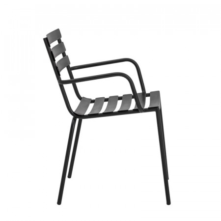 Chaise de jardin design métal noir - Monsi 