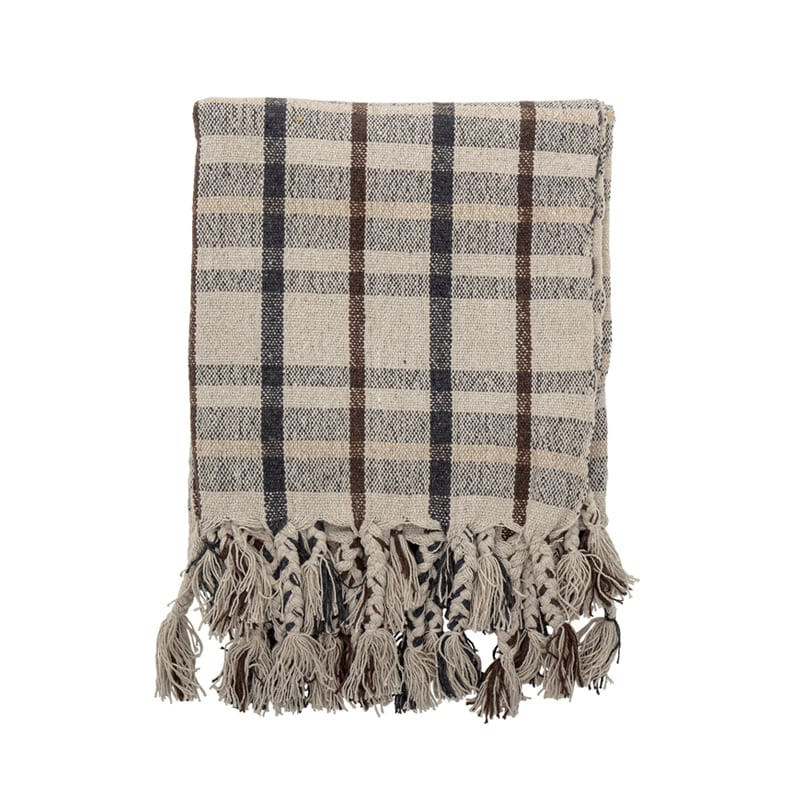 Plaid beige motif ecossais - Ebna 