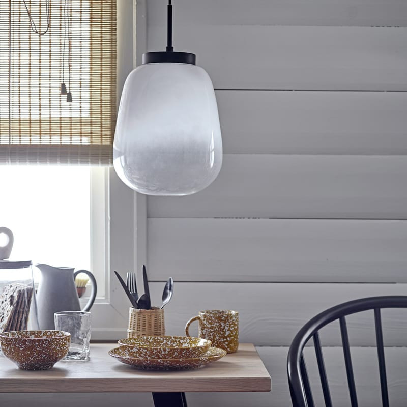 Lampe suspension design en verre blanc - Ece 